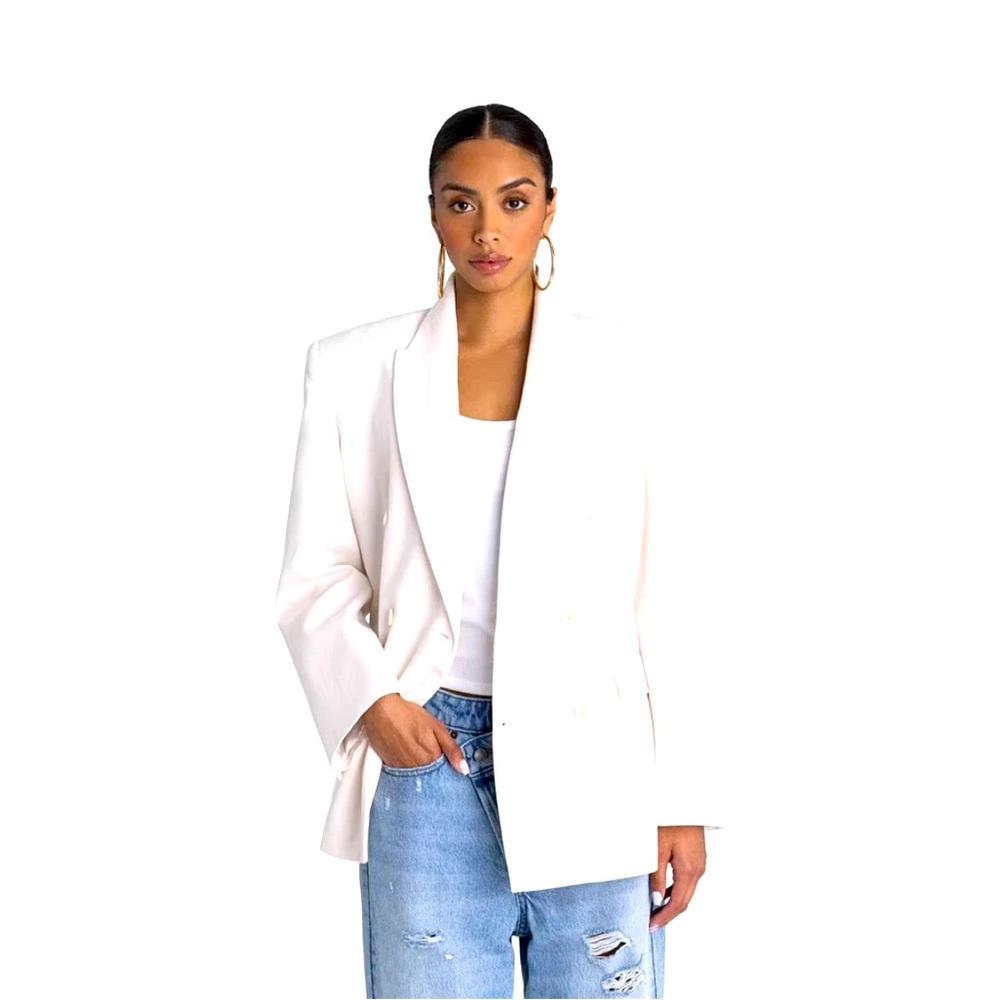 KBB by KAHLANA Women's 'The David Blazer' - Cream S